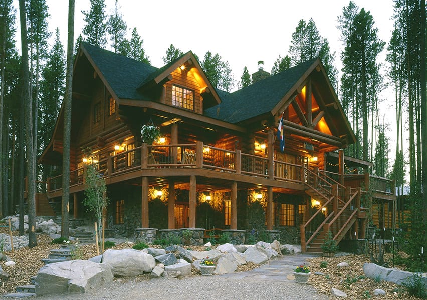 Log home from outside